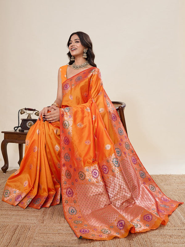 Amazing Mustard Color Silk Fabric Designer Saree