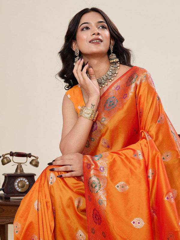 Amazing Mustard Color Silk Fabric Designer Saree