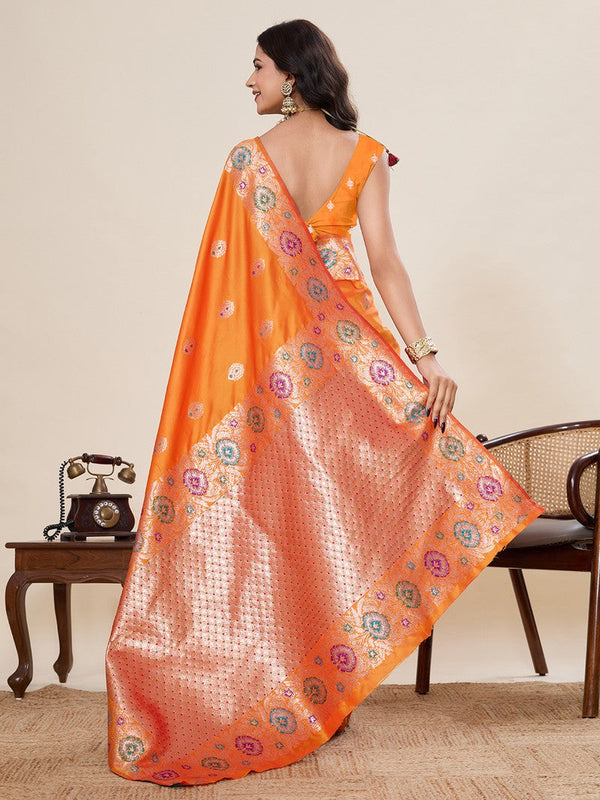 Amazing Mustard Color Silk Fabric Designer Saree