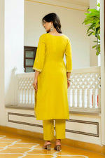 Glowing Yellow Color Shimmer Fabric Casual Suit