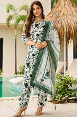 Glowing White Color Silk  Fabric Casual Suit