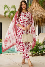 Glowing White Color Silk  Fabric Casual Suit