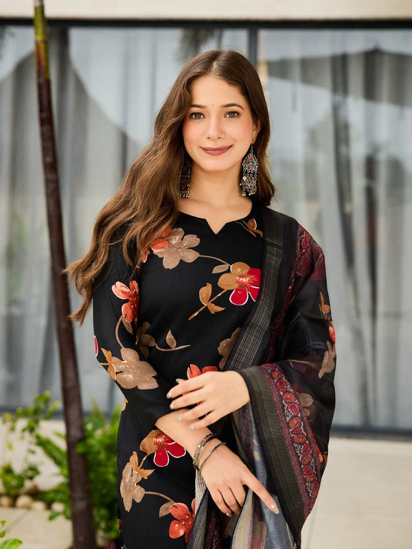 Glowing Magenta Color Rayon  Fabric Casual Suit