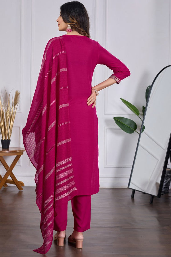 Glowing Teal Color Viscose  Fabric Casual Suit