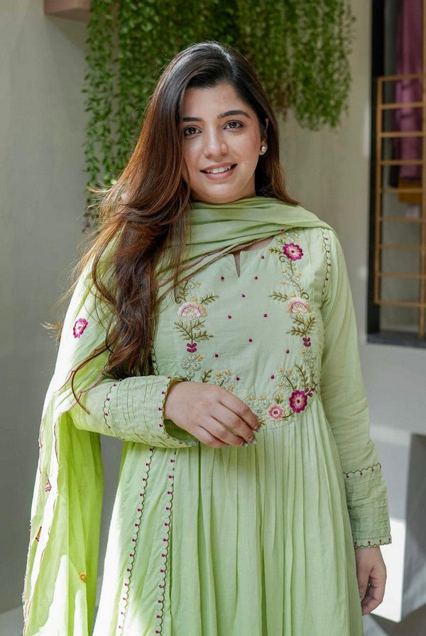 Glowing Purple Color Chanderi  Fabric Casual Suit