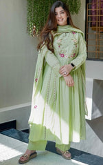 Glowing Purple Color Chanderi  Fabric Casual Suit