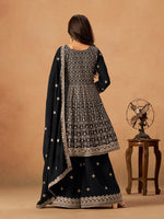 Amazing Black Color Georgette Fabric Plazzo Suit