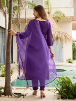 Gorgeous Purple Color Rayon  Fabric Designer Suit