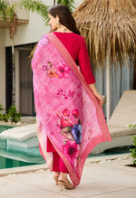 Gorgeous Pink Color Viscose   Fabric Designer Suit