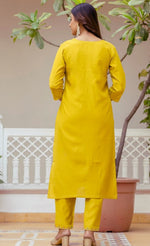 Gorgeous Mustard Color Viscose  Fabric Designer Suit