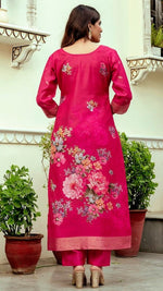 Gorgeous Pink Color Chanderi  Fabric Designer Suit