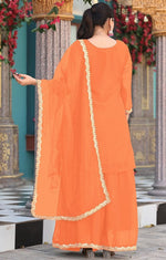 Divine Orange Color Georgette Fabric Plazzo Suit