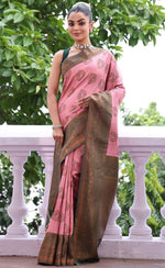 Amazing Pink Color Silk Fabric Casual Saree