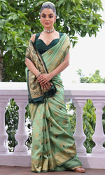 Amazing Green Color Silk Fabric Casual Saree