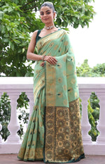 Amazing Green Color Silk Fabric Casual Saree