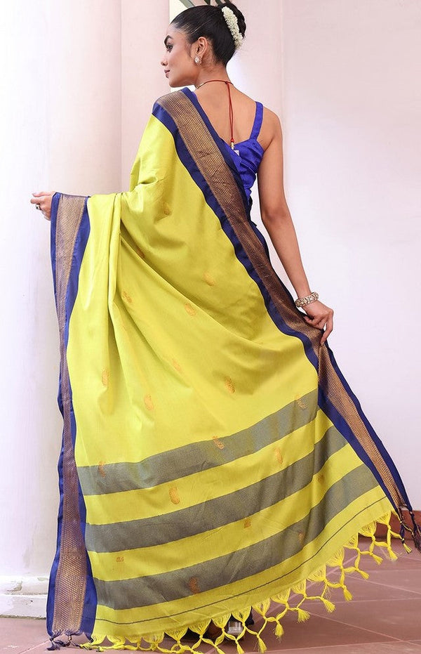 Amazing Green Color Silk Fabric Casual Saree