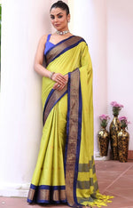 Amazing Green Color Silk Fabric Casual Saree