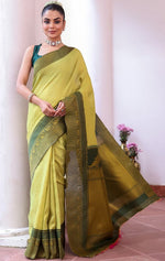 Amazing Green Color Silk Fabric Casual Saree