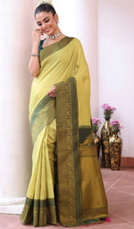 Amazing Green Color Silk Fabric Casual Saree