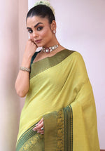 Amazing Green Color Silk Fabric Casual Saree