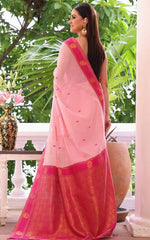 Amazing Pink Color Silk Fabric Casual Saree