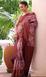 Amazing Purple Color Silk Fabric Casual Saree