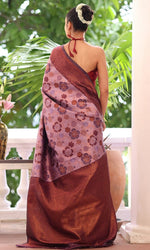 Amazing Purple Color Silk Fabric Casual Saree
