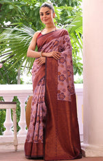 Amazing Purple Color Silk Fabric Casual Saree