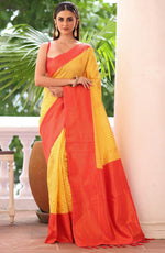 Amazing Yellow Color Silk Fabric Casual Saree