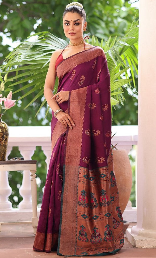 Amazing Purple Color Silk Fabric Casual Saree