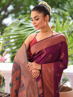 Amazing Purple Color Silk Fabric Casual Saree