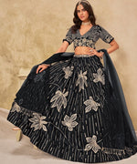 Angelic Black Color Art Silk Fabric Party Wear Lehenga