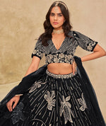 Angelic Black Color Art Silk Fabric Party Wear Lehenga