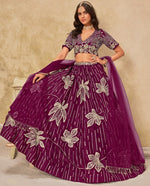 Angelic Magenta Color Art Silk Fabric Party Wear Lehenga