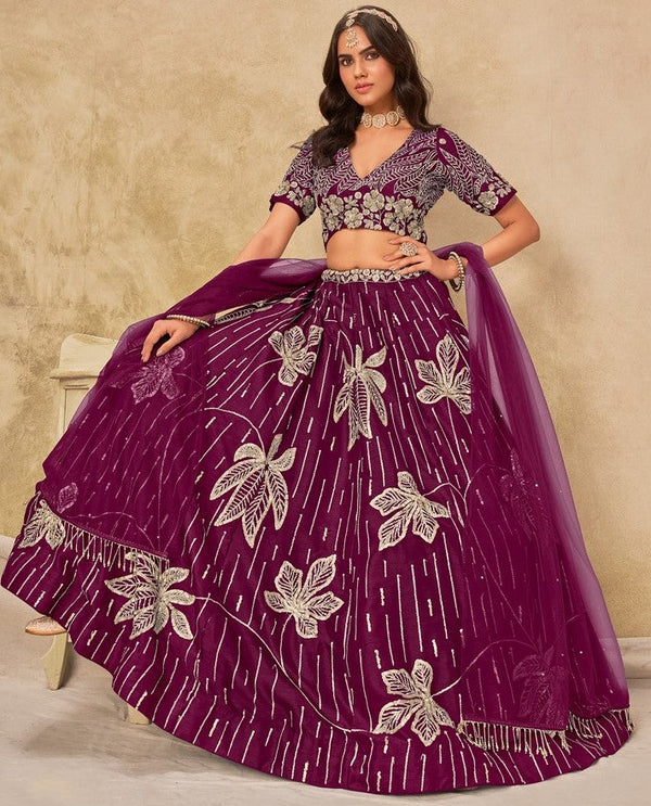 Angelic Magenta Color Art Silk Fabric Party Wear Lehenga