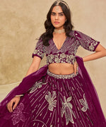 Angelic Magenta Color Art Silk Fabric Party Wear Lehenga