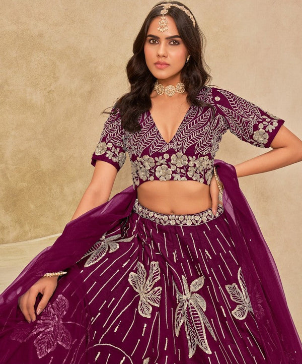 Angelic Magenta Color Art Silk Fabric Party Wear Lehenga
