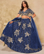 Angelic Blue Color Art Silk Fabric Party Wear Lehenga