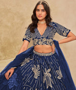 Angelic Blue Color Art Silk Fabric Party Wear Lehenga