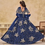Angelic Blue Color Art Silk Fabric Party Wear Lehenga