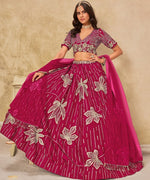 Angelic Pink Color Art Silk Fabric Party Wear Lehenga