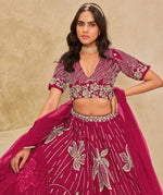 Angelic Pink Color Art Silk Fabric Party Wear Lehenga