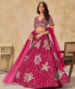 Angelic Pink Color Art Silk Fabric Party Wear Lehenga