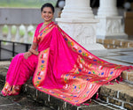 Lovely Pink Color Silk Fabric Partywear Saree