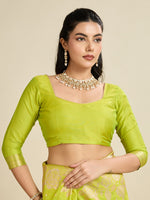 Amazing Green Color Kanjivaram Fabric Partywear Saree