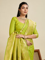 Amazing Green Color Kanjivaram Fabric Partywear Saree