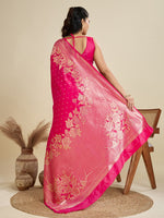Amazing Pink Color Kanjivaram Fabric Partywear Saree