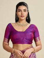 Amazing Purple Color Kanjivaram Fabric Partywear Saree