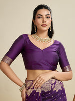 Amazing Voilet Color Kanjivaram Fabric Partywear Saree