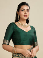Amazing Green Color Kanjivaram Fabric Partywear Saree